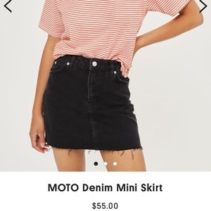 Topshop black MOTO denim mini skirt